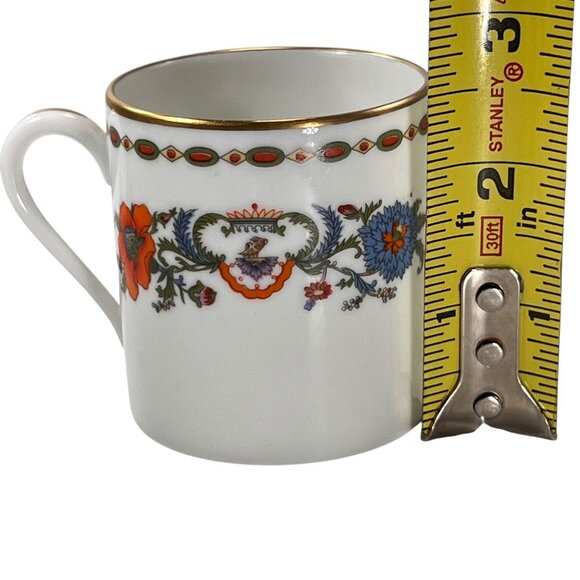 Limoges France Ceralene A Raynaud Vieux Chine Demitasse Cup Saucer Set Gold Trim - Picture 11 of 11